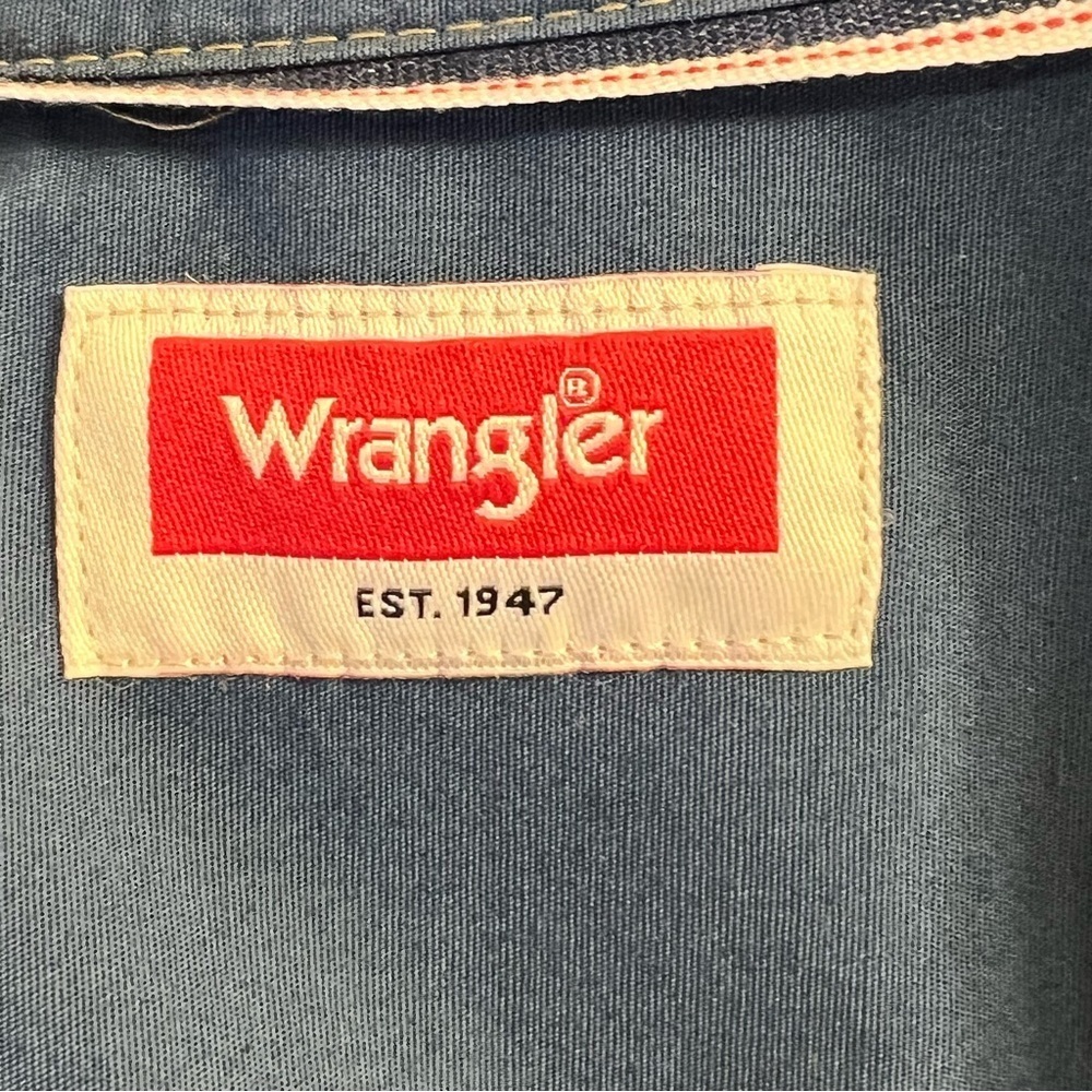 Wrangler Men’s Shirt 2XL Blue Button Down Short Sleeves - Picture 6 of 12